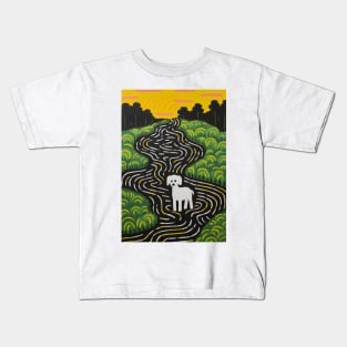 Riso-graphic Dog's Joyful Field Kids T-Shirt